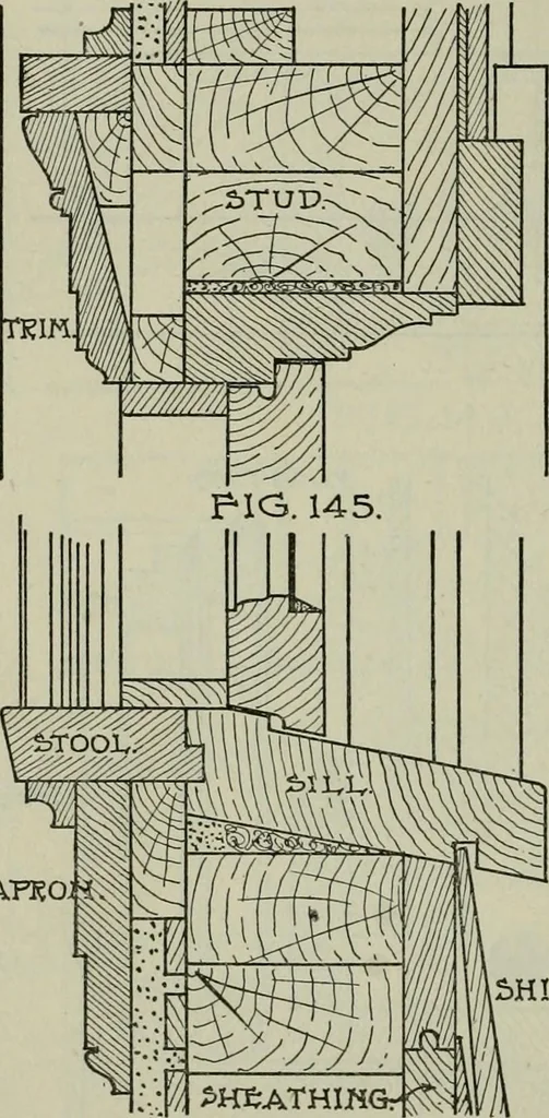 An illustration from Radford's portfolio of details of building construction : a remarkable and unique collection of full-page plates, accurately drawn and reproduced to exact scale ..., 1911, leaf 81