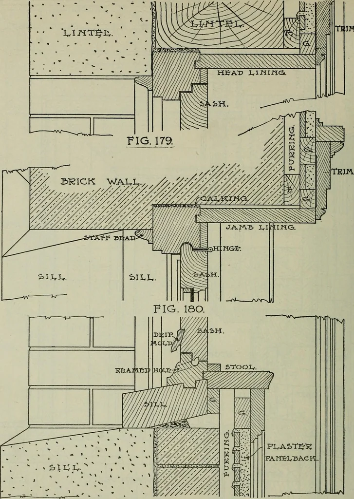 An illustration from Radford's portfolio of details of building construction : a remarkable and unique collection of full-page plates, accurately drawn and reproduced to exact scale ..., 1911, leaf 89