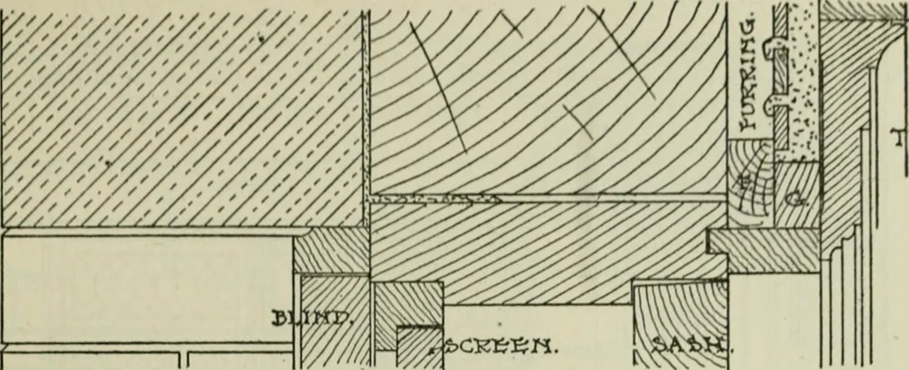 An illustration from Radford's portfolio of details of building construction : a remarkable and unique collection of full-page plates, accurately drawn and reproduced to exact scale ..., 1911, leaf 90
