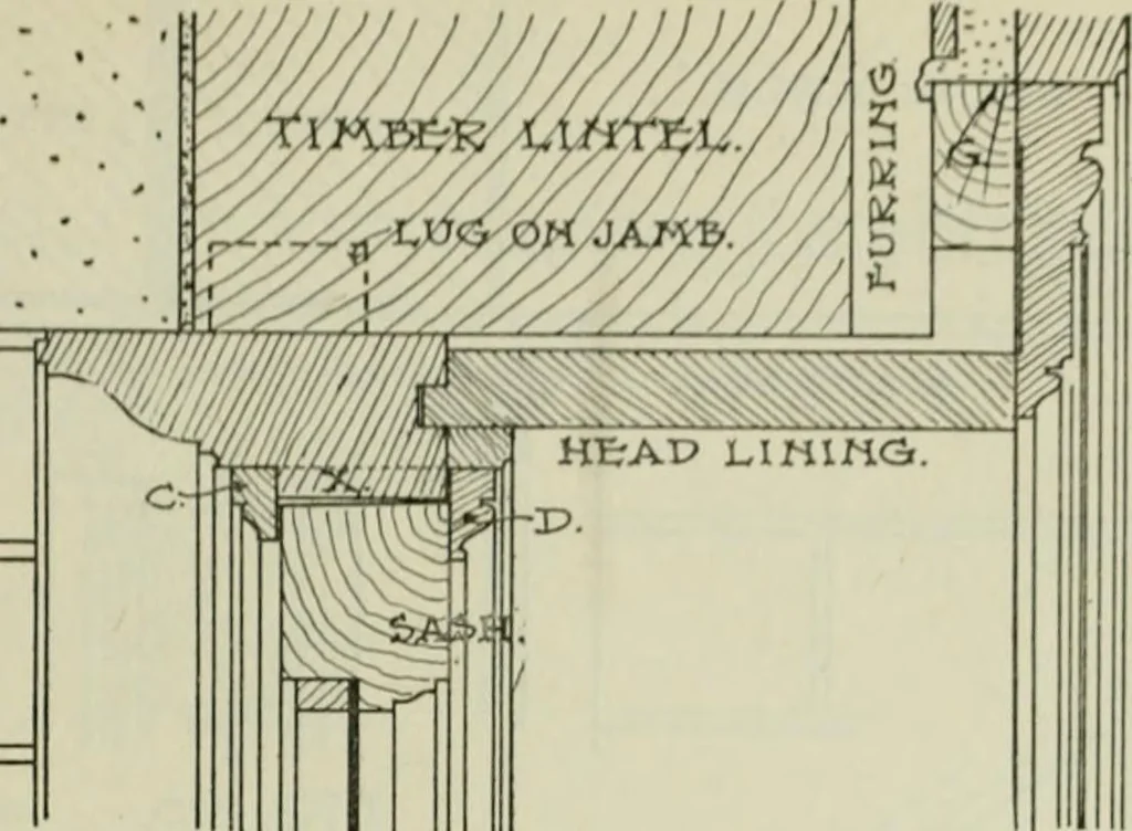 An illustration from Radford's portfolio of details of building construction : a remarkable and unique collection of full-page plates, accurately drawn and reproduced to exact scale ..., 1911, leaf 92