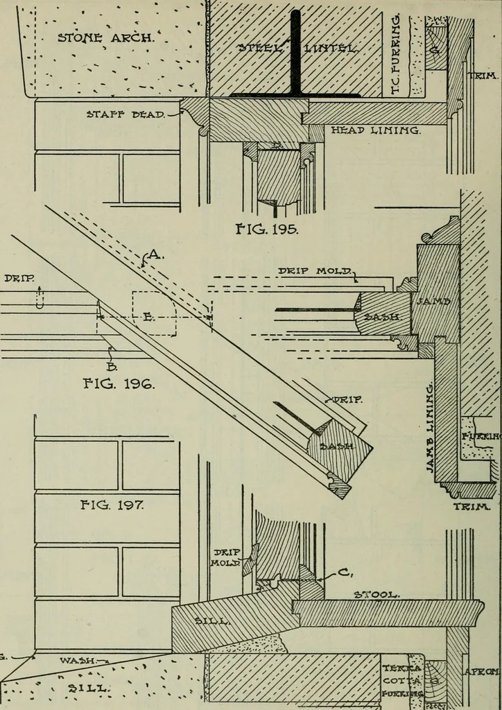 An illustration from Radford's portfolio of details of building construction : a remarkable and unique collection of full-page plates, accurately drawn and reproduced to exact scale ..., 1911, leaf 93