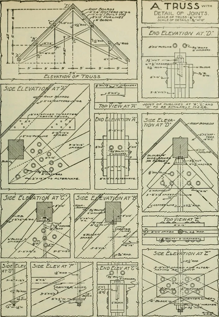 An illustration from Radford's portfolio of details of building construction : a remarkable and unique collection of full-page plates, accurately drawn and reproduced to exact scale ..., 1911, leaf 98