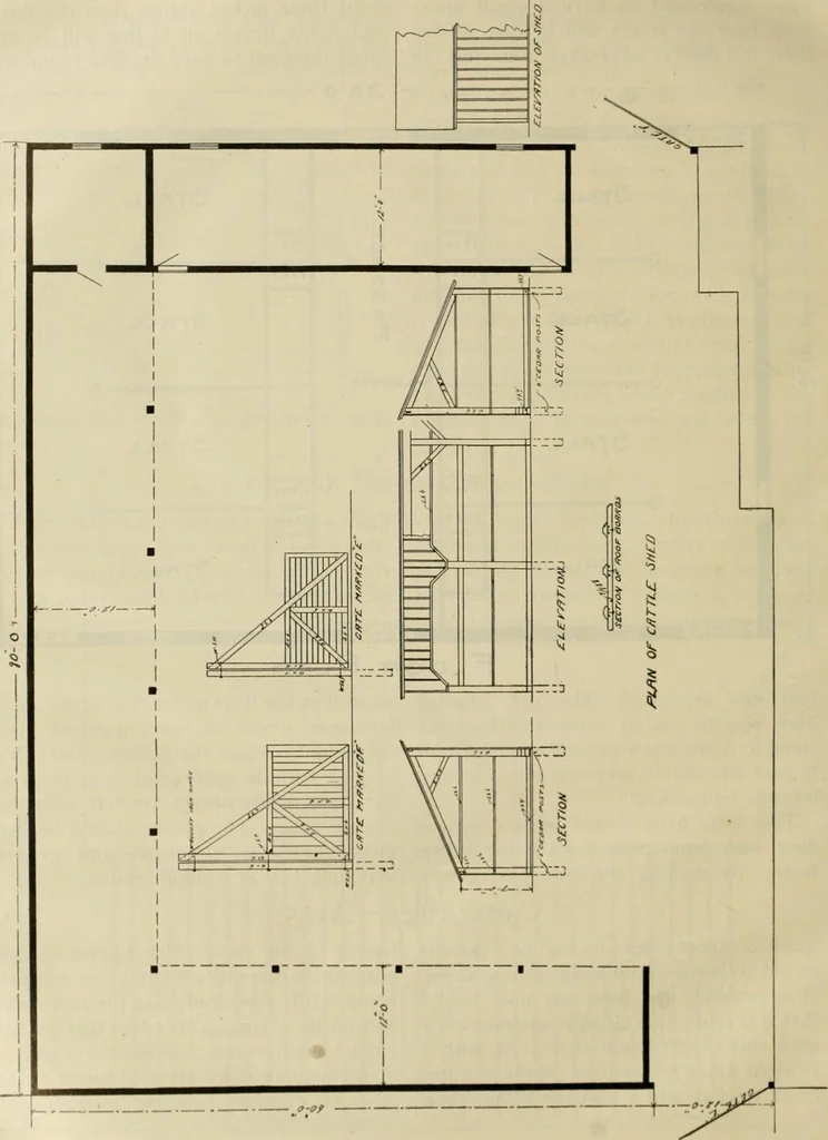 An illustration from Radford's practical barn plans : being a complete collection of practical, economical and common-sense plans of barns, out buildings and stock sheds, 1907, leaf 101