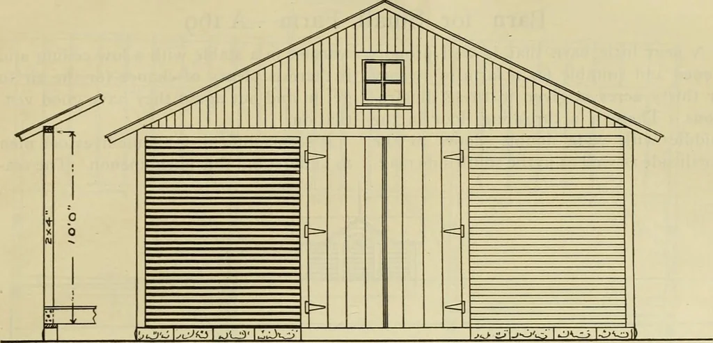 An illustration from Radford's practical barn plans : being a complete collection of practical, economical and common-sense plans of barns, out buildings and stock sheds, 1907, leaf 106