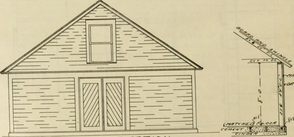 An illustration from Radford's practical barn plans : being a complete collection of practical, economical and common-sense plans of barns, out buildings and stock sheds, 1907, leaf 109