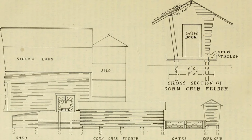 An illustration from Radford's practical barn plans : being a complete collection of practical, economical and common-sense plans of barns, out buildings and stock sheds, 1907, leaf 122