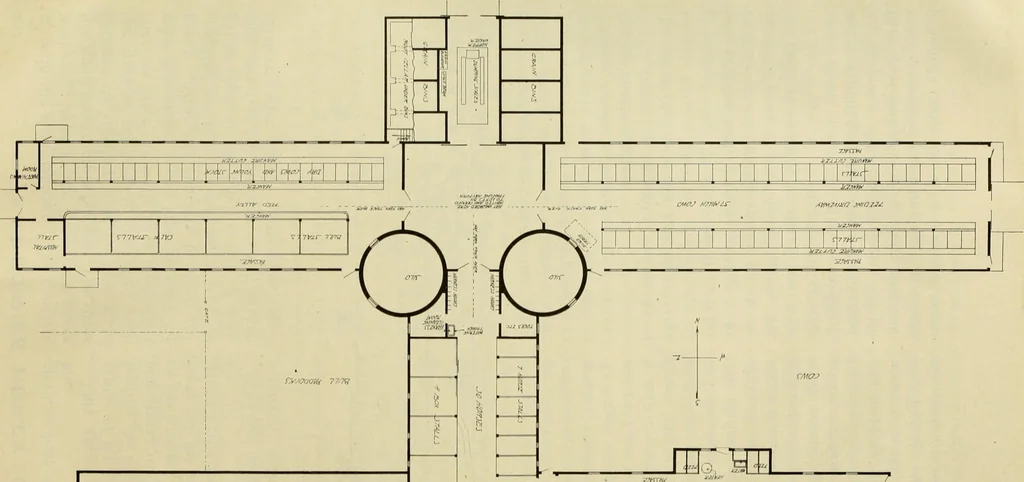 An illustration from Radford's practical barn plans : being a complete collection of practical, economical and common-sense plans of barns, out buildings and stock sheds, 1907, leaf 136