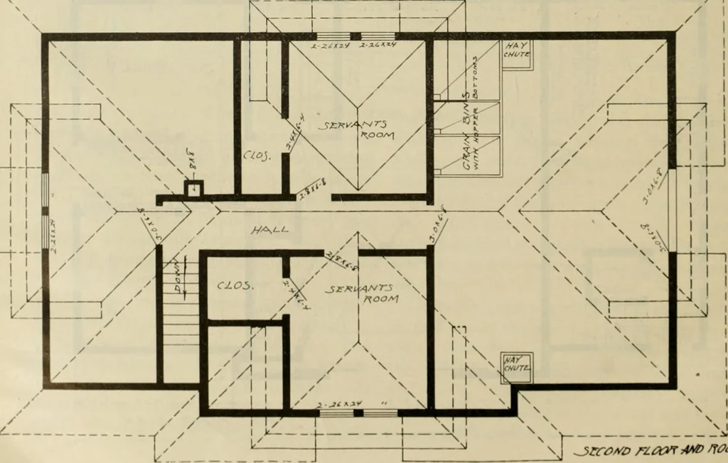 An illustration from Radford's practical barn plans : being a complete collection of practical, economical and common-sense plans of barns, out buildings and stock sheds, 1907, leaf 141