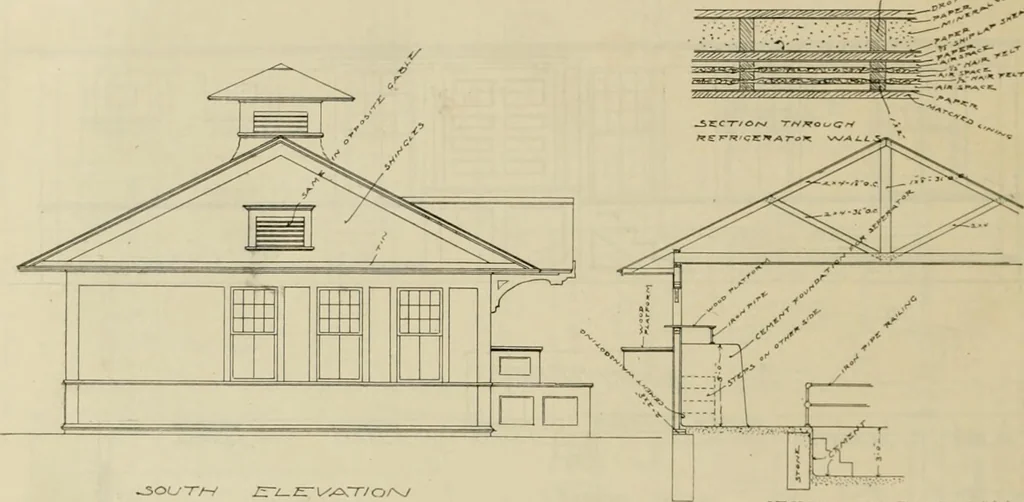 An illustration from Radford's practical barn plans : being a complete collection of practical, economical and common-sense plans of barns, out buildings and stock sheds, 1907, leaf 155
