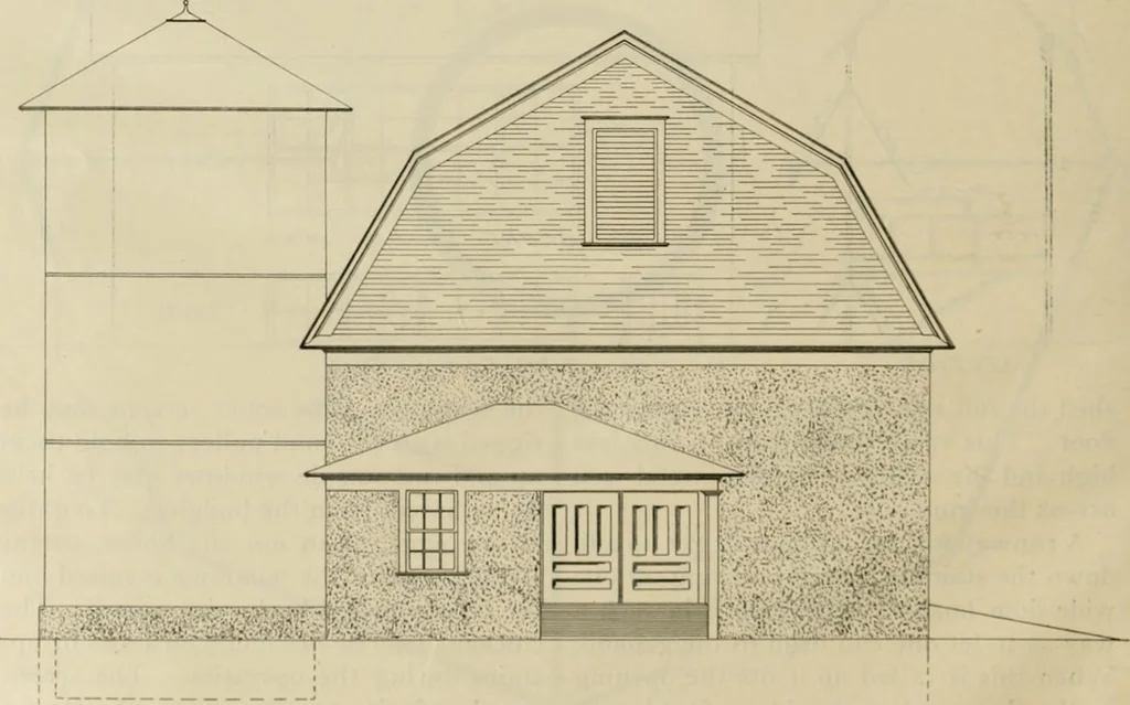 An illustration from Radford's practical barn plans : being a complete collection of practical, economical and common-sense plans of barns, out buildings and stock sheds, 1907, leaf 39