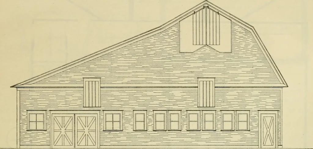 An illustration from Radford's practical barn plans : being a complete collection of practical, economical and common-sense plans of barns, out buildings and stock sheds, 1907, leaf 58
