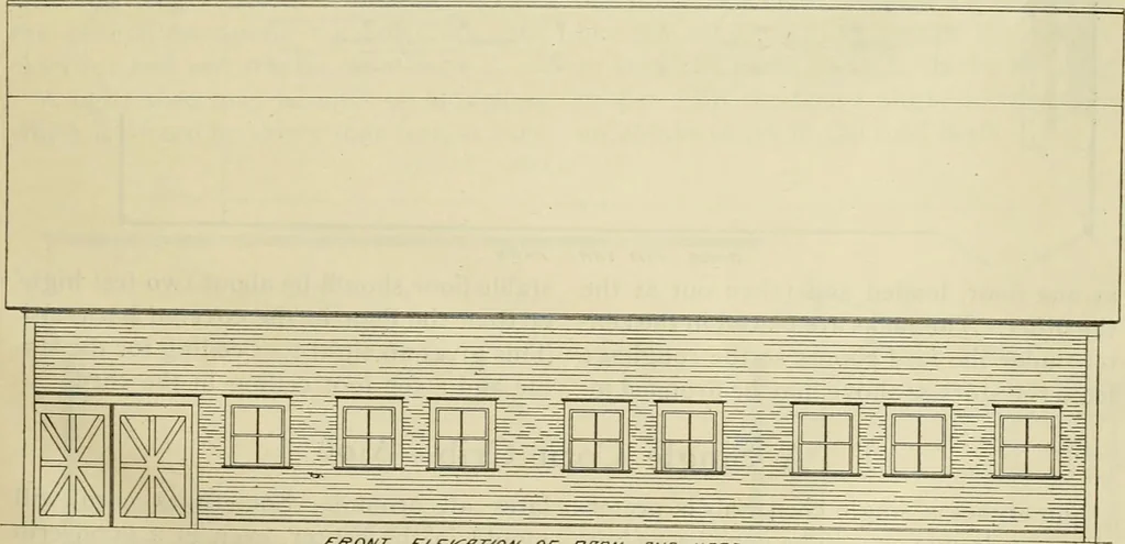 An illustration from Radford's practical barn plans : being a complete collection of practical, economical and common-sense plans of barns, out buildings and stock sheds, 1907, leaf 58