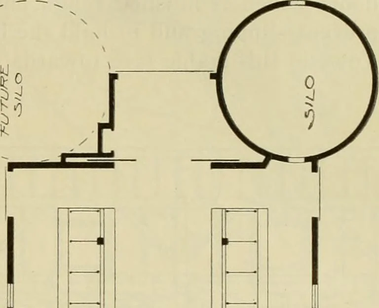 An illustration from Radford's practical barn plans : being a complete collection of practical, economical and common-sense plans of barns, out buildings and stock sheds, 1907, leaf 62