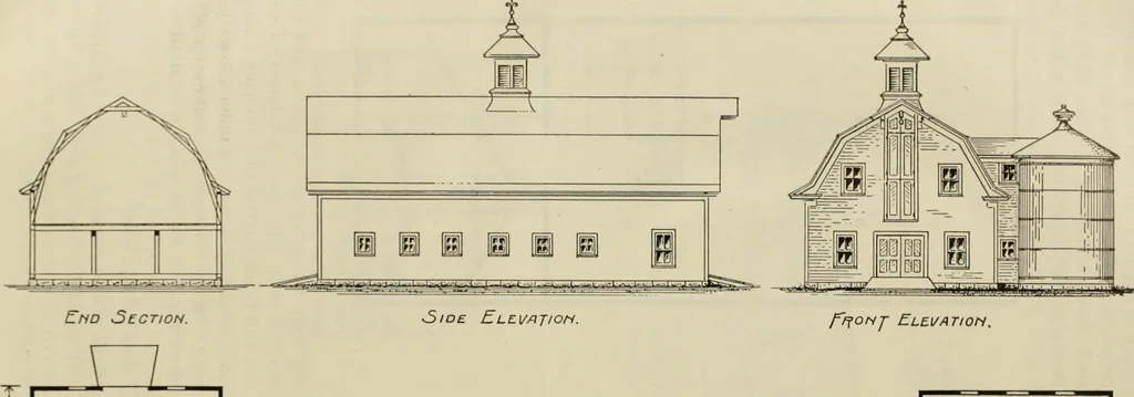 An illustration from Radford's practical barn plans : being a complete collection of practical, economical and common-sense plans of barns, out buildings and stock sheds, 1907, leaf 71