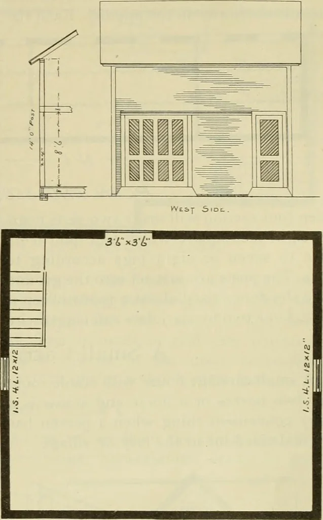 An illustration from Radford's practical barn plans : being a complete collection of practical, economical and common-sense plans of barns, out buildings and stock sheds, 1907, leaf 74