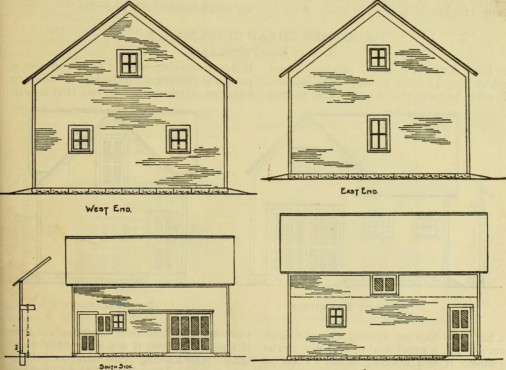 An illustration from Radford's practical barn plans : being a complete collection of practical, economical and common-sense plans of barns, out buildings and stock sheds :: :: ::, 1909, leaf 100