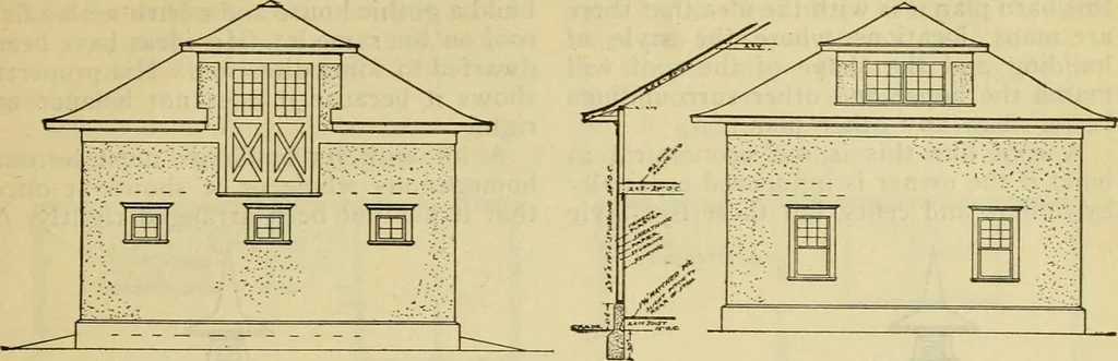 An illustration from Radford's practical barn plans : being a complete collection of practical, economical and common-sense plans of barns, out buildings and stock sheds :: :: ::, 1909, leaf 110
