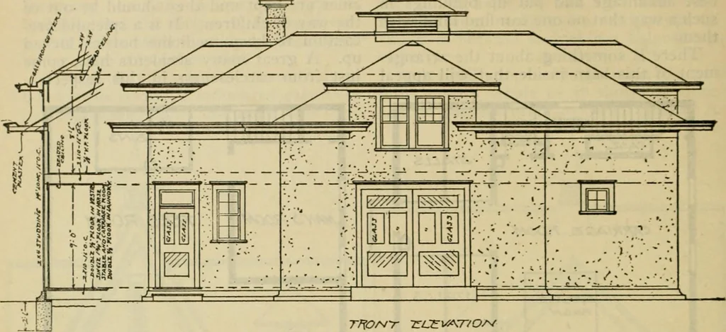 An illustration from Radford's practical barn plans : being a complete collection of practical, economical and common-sense plans of barns, out buildings and stock sheds :: :: ::, 1909, leaf 113