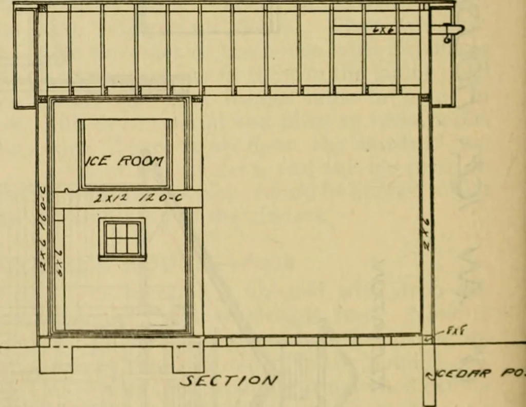 An illustration from Radford's practical barn plans : being a complete collection of practical, economical and common-sense plans of barns, out buildings and stock sheds :: :: ::, 1909, leaf 157