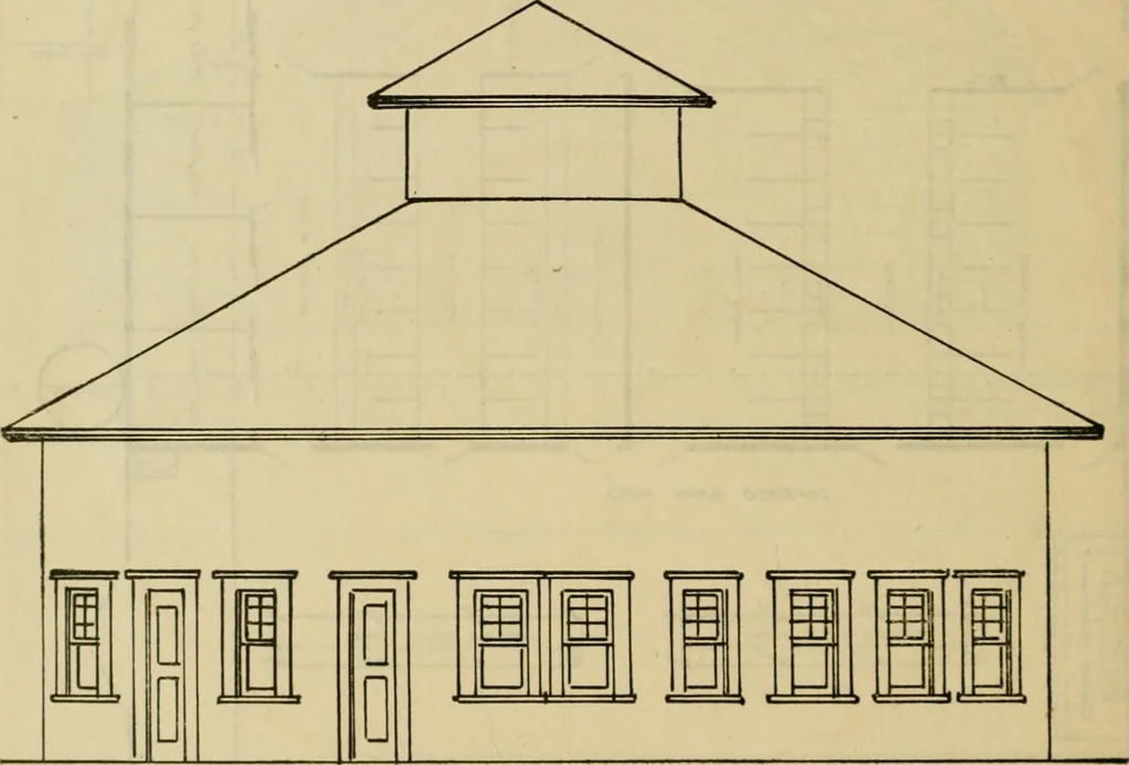 An illustration from Radford's practical barn plans : being a complete collection of practical, economical and common-sense plans of barns, out buildings and stock sheds :: :: ::, 1909, leaf 17
