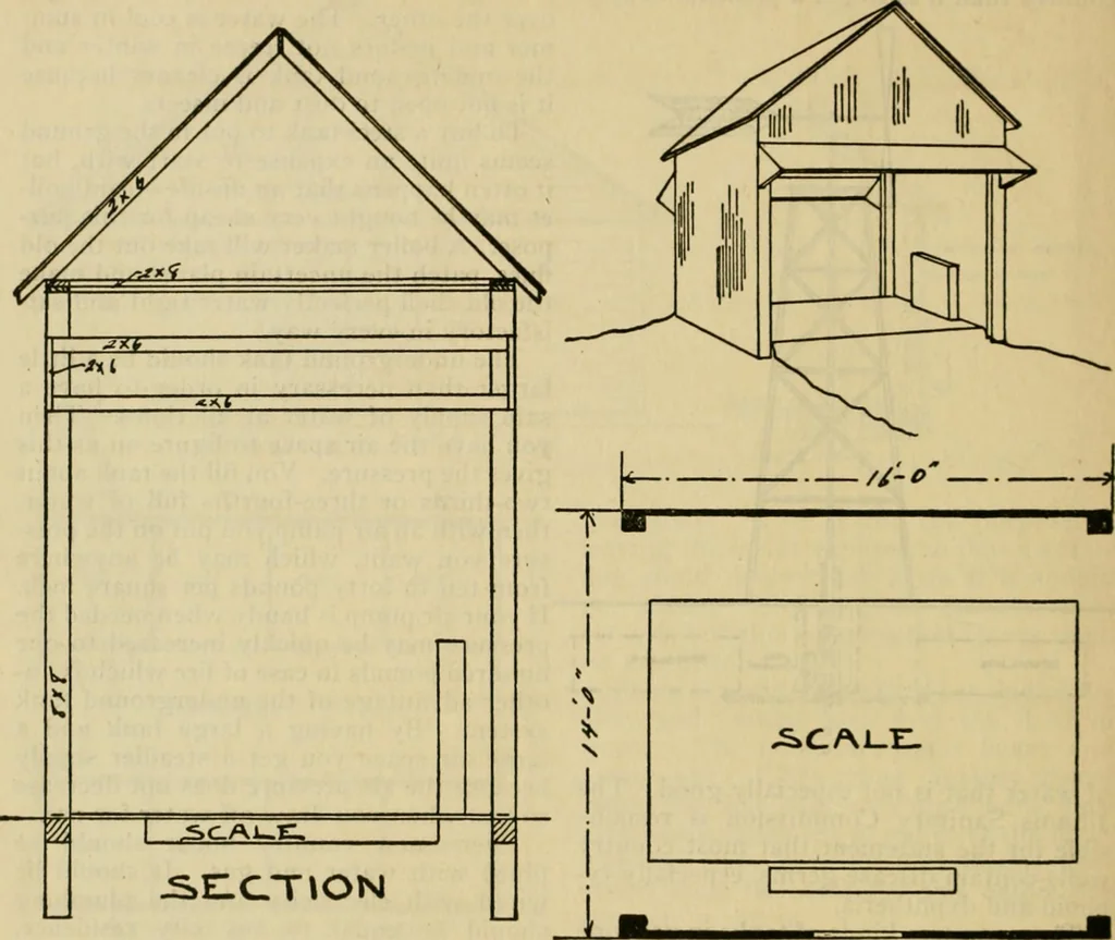 An illustration from Radford's practical barn plans : being a complete collection of practical, economical and common-sense plans of barns, out buildings and stock sheds :: :: ::, 1909, leaf 177