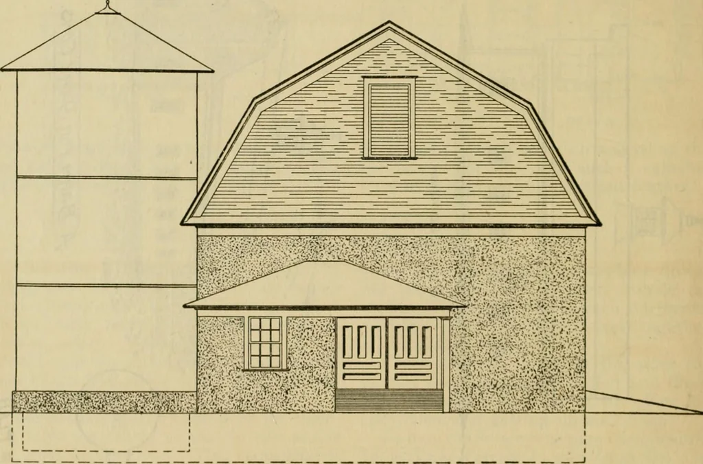 An illustration from Radford's practical barn plans : being a complete collection of practical, economical and common-sense plans of barns, out buildings and stock sheds :: :: ::, 1909, leaf 25