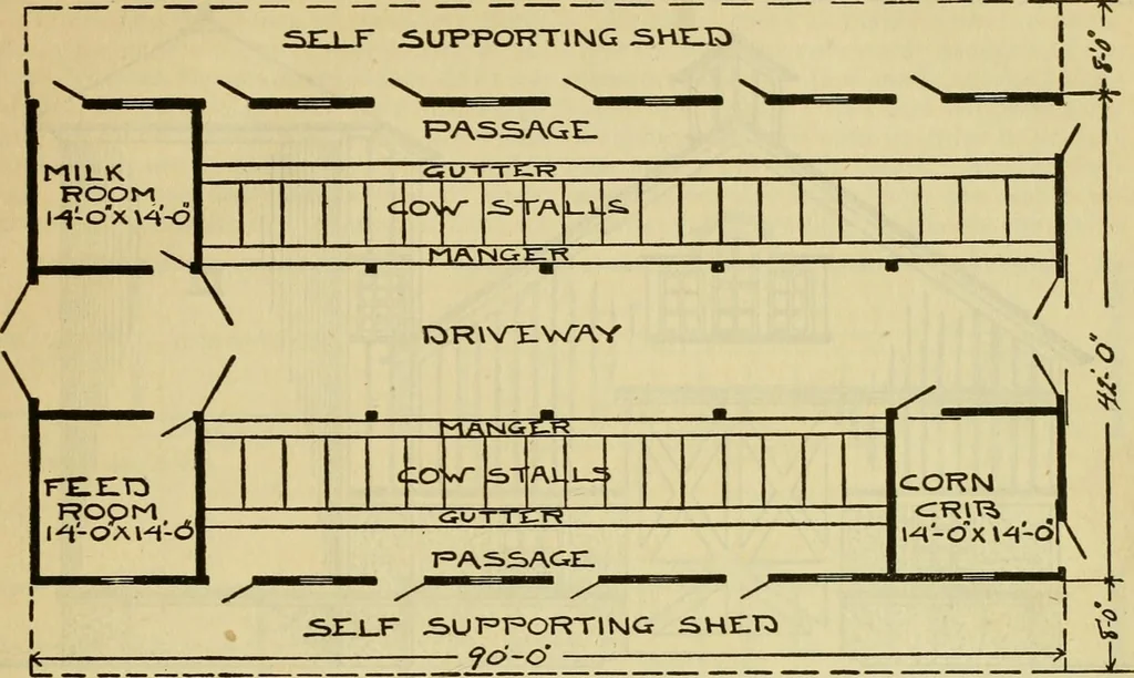 An illustration from Radford's practical barn plans : being a complete collection of practical, economical and common-sense plans of barns, out buildings and stock sheds :: :: ::, 1909, leaf 30