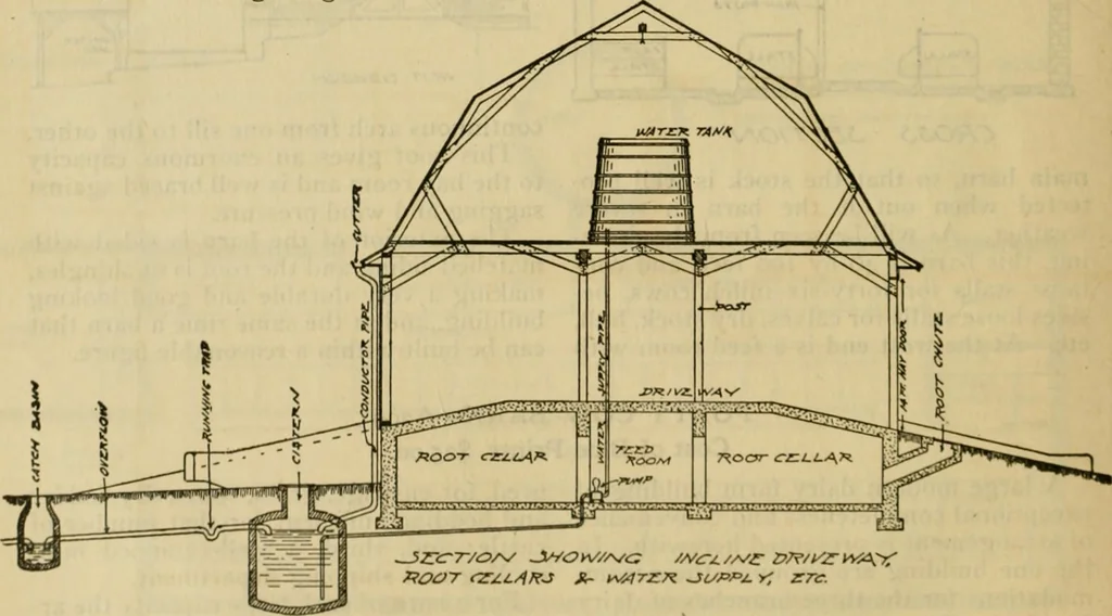 An illustration from Radford's practical barn plans : being a complete collection of practical, economical and common-sense plans of barns, out buildings and stock sheds :: :: ::, 1909, leaf 35