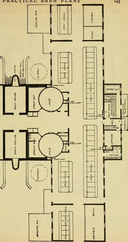 An illustration from Radford's practical barn plans : being a complete collection of practical, economical and common-sense plans of barns, out buildings and stock sheds :: :: ::, 1909, leaf 36