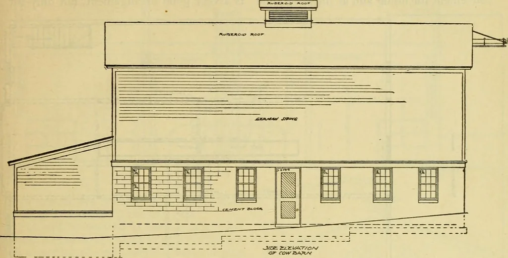 An illustration from Radford's practical barn plans : being a complete collection of practical, economical and common-sense plans of barns, out buildings and stock sheds :: :: ::, 1909, leaf 38