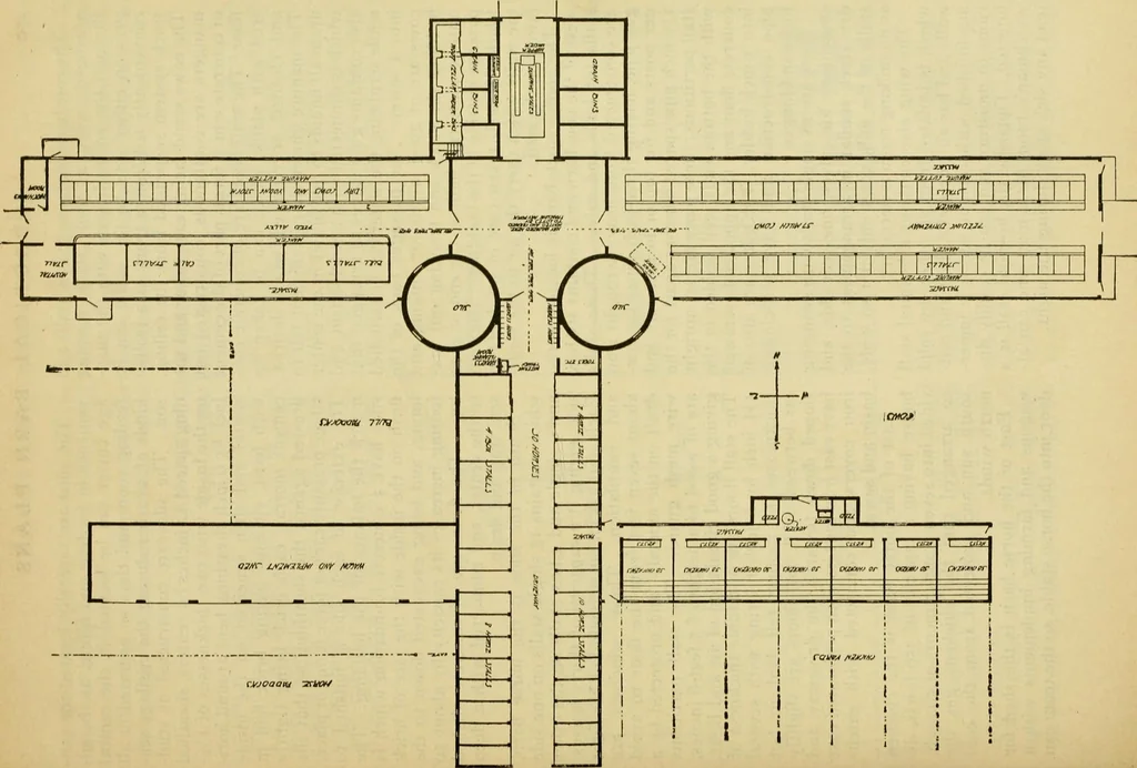 An illustration from Radford's practical barn plans : being a complete collection of practical, economical and common-sense plans of barns, out buildings and stock sheds :: :: ::, 1909, leaf 60