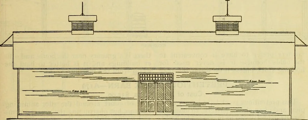 An illustration from Radford's practical barn plans : being a complete collection of practical, economical and common-sense plans of barns, out buildings and stock sheds :: :: ::, 1909, leaf 66