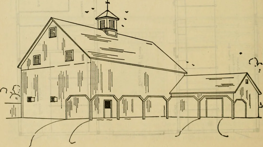 An illustration from Radford's practical barn plans : being a complete collection of practical, economical and common-sense plans of barns, out buildings and stock sheds :: :: ::, 1909, leaf 77