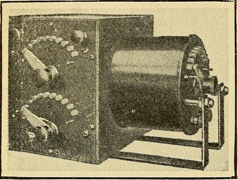 An illustration from Radio for everybody; being a popular guide to practical radio-phone reception and transmission and to the dot-and-dash reception and transmission of the radio telegraph, for the layman who wants to apply radio for his pleasure and profit without going into the special theories and the intricacies of the art, 1922, leaf 149