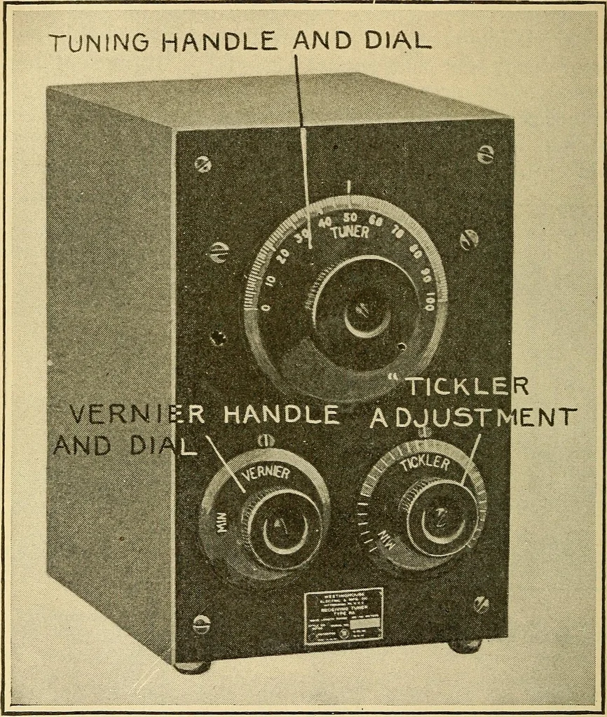 An illustration from Radio for everybody; being a popular guide to practical radio-phone reception and transmission and to the dot-and-dash reception and transmission of the radio telegraph, for the layman who wants to apply radio for his pleasure and profit without going into the special theories and the intricacies of the art, 1922, leaf 155