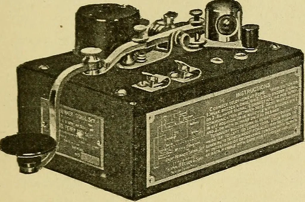 An illustration from Radio for everybody; being a popular guide to practical radio-phone reception and transmission and to the dot-and-dash reception and transmission of the radio telegraph, for the layman who wants to apply radio for his pleasure and profit without going into the special theories and the intricacies of the art, 1922, leaf 186