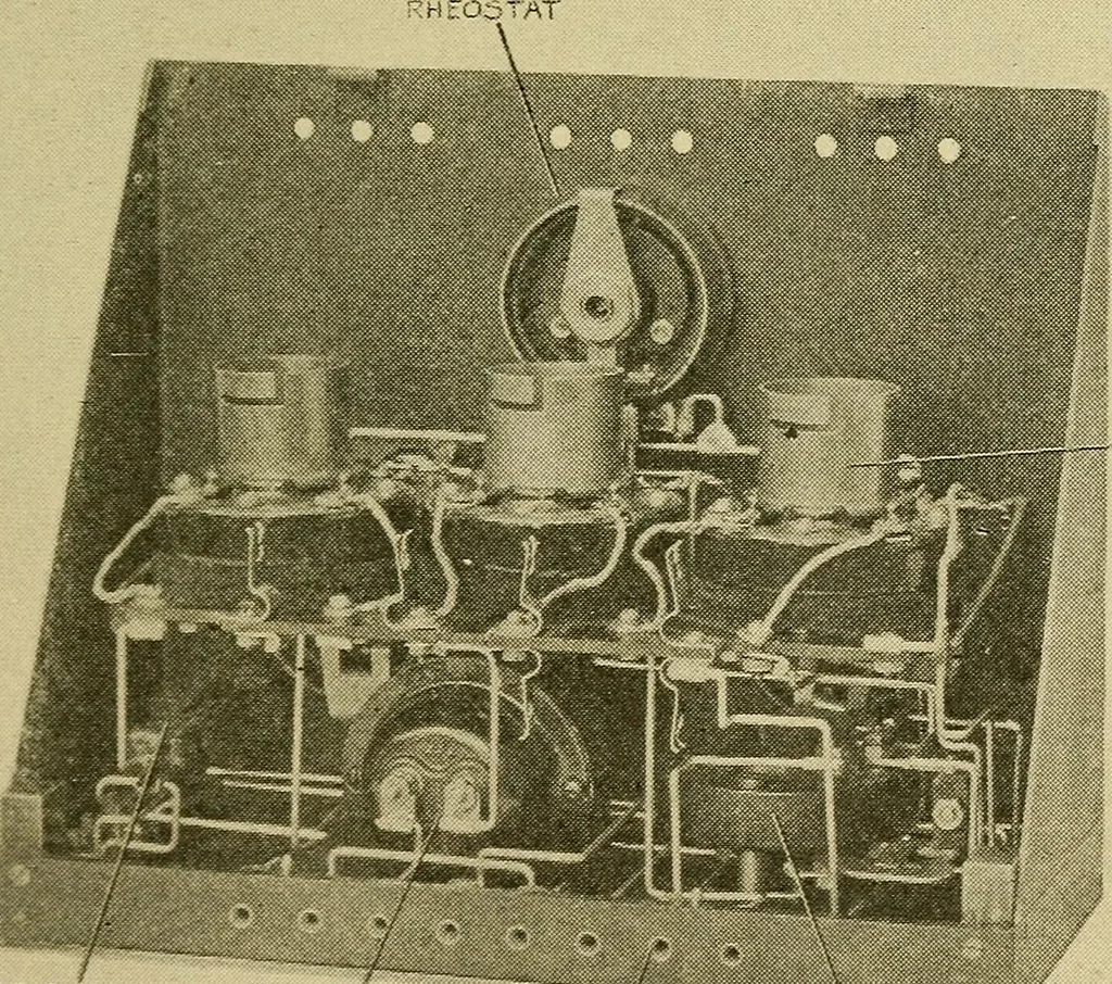 An illustration from Radio for everybody; being a popular guide to practical radio-phone reception and transmission and to the dot-and-dash reception and transmission of the radio telegraph, for the layman who wants to apply radio for his pleasure and profit without going into the special theories and the intricacies of the art, 1922, leaf 202