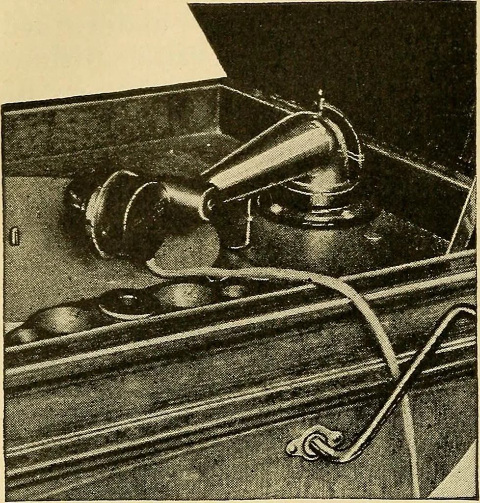 An illustration from Radio for everybody; being a popular guide to practical radio-phone reception and transmission and to the dot-and-dash reception and transmission of the radio telegraph, for the layman who wants to apply radio for his pleasure and profit without going into the special theories and the intricacies of the art, 1922, leaf 211