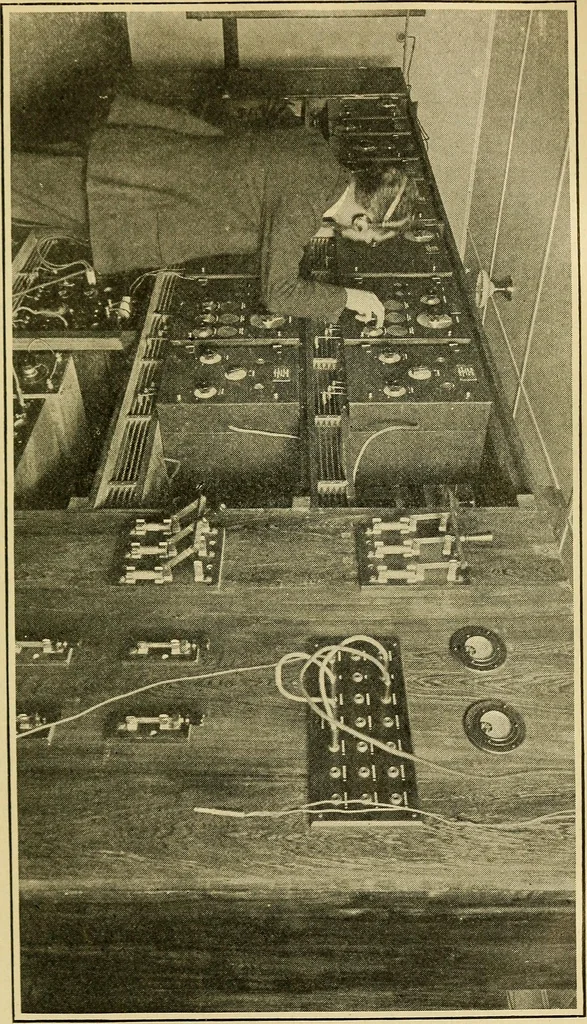 An illustration from Radio for everybody; being a popular guide to practical radio-phone reception and transmission and to the dot-and-dash reception and transmission of the radio telegraph, for the layman who wants to apply radio for his pleasure and profit without going into the special theories and the intricacies of the art, 1922, leaf 296