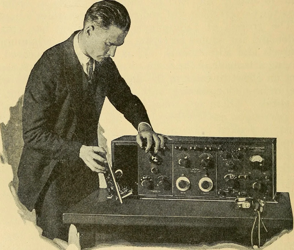 An illustration from Radio for everybody; being a popular guide to practical radio-phone reception and transmission and to the dot-and-dash reception and transmission of the radio telegraph, for the layman who wants to apply radio for his pleasure and profit without going into the special theories and the intricacies of the art, 1922, leaf 41