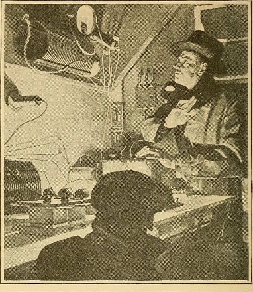 An illustration from Radio for everybody; being a popular guide to practical radio-phone reception and transmission and to the dot-and-dash reception and transmission of the radio telegraph, for the layman who wants to apply radio for his pleasure and profit without going into the special theories and the intricacies of the art, 1922, leaf 9