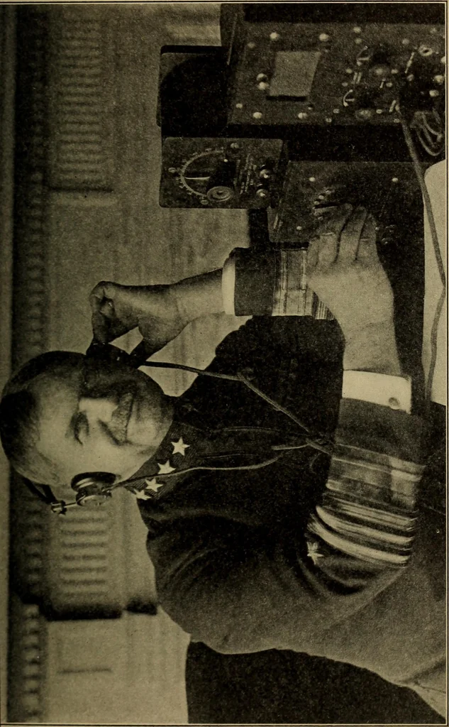An illustration from Radio, miracle of the 20th century ... a story of human achievement that stands unrivalled in the history of humanity, together with a colorful portrayal, giving a broad, general view of the whole subject of wireless telegraph and telephone and its marvelous development, 1922, leaf 128