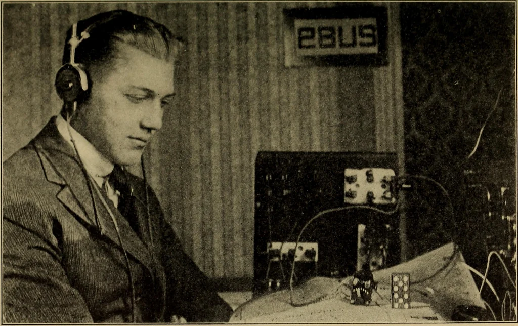 An illustration from Radio, miracle of the 20th century ... a story of human achievement that stands unrivalled in the history of humanity, together with a colorful portrayal, giving a broad, general view of the whole subject of wireless telegraph and telephone and its marvelous development, 1922, leaf 184