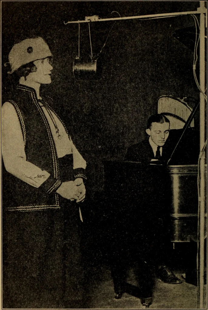 An illustration from Radio, miracle of the 20th century ... a story of human achievement that stands unrivalled in the history of humanity, together with a colorful portrayal, giving a broad, general view of the whole subject of wireless telegraph and telephone and its marvelous development, 1922, leaf 5