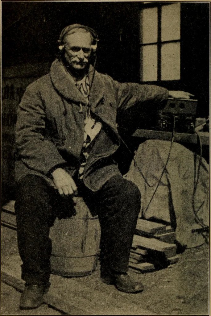 An illustration from Radio, miracle of the 20th century ... a story of human achievement that stands unrivalled in the history of humanity, together with a colorful portrayal, giving a broad, general view of the whole subject of wireless telegraph and telephone and its marvelous development, 1922, leaf 53
