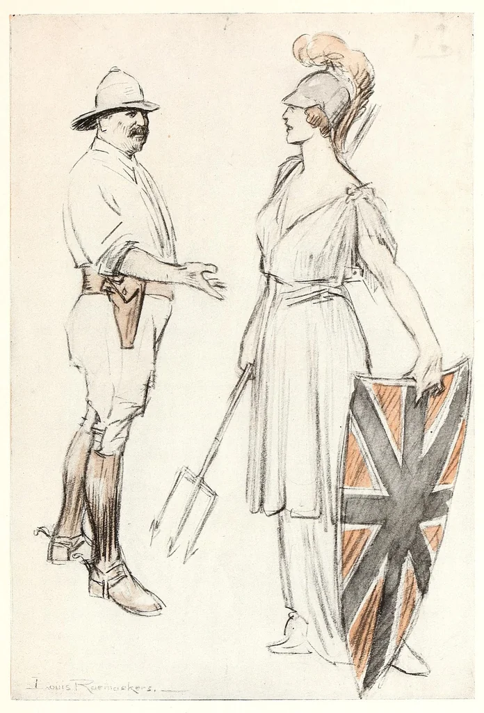 An illustration from Raemaekers' Cartoons: with accompanying notes by well-known English writers, 1917, leaf 245