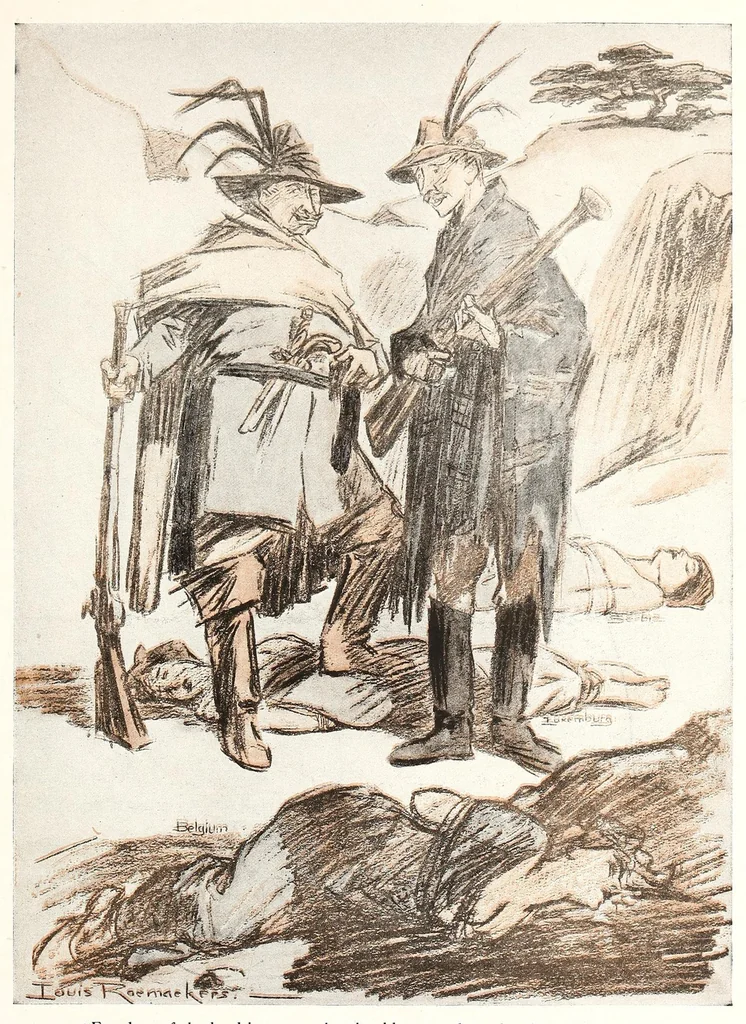 An illustration from Raemaekers' Cartoons: with accompanying notes by well-known English writers, 1917, leaf 295