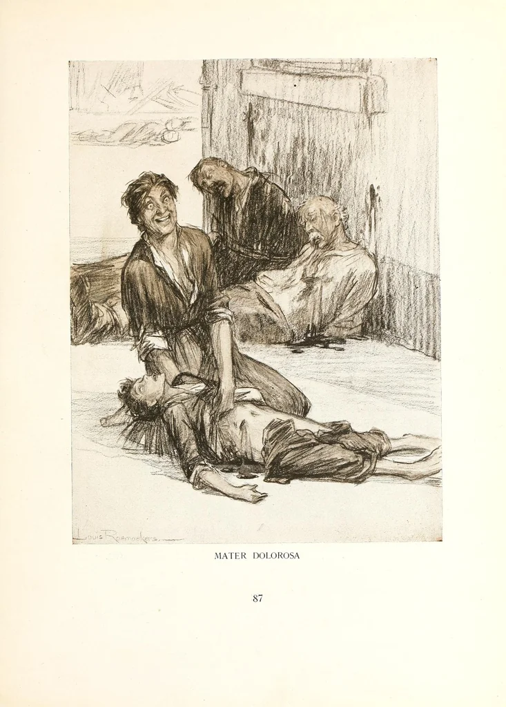An illustration from Raemaekers' Cartoons: with accompanying notes by well-known English writers, 1917, leaf 95