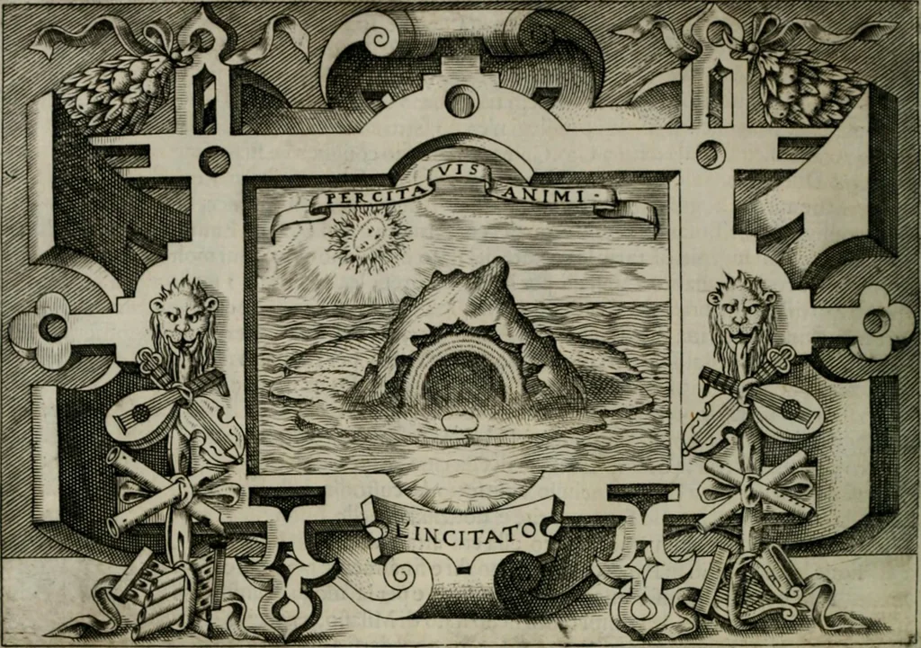 An illustration from Ragionamento di Luca Contile sopra la proprietà delle imprese con le particolari de gli academici Affidati et con le interpretationi et croniche .., 1574, leaf 127