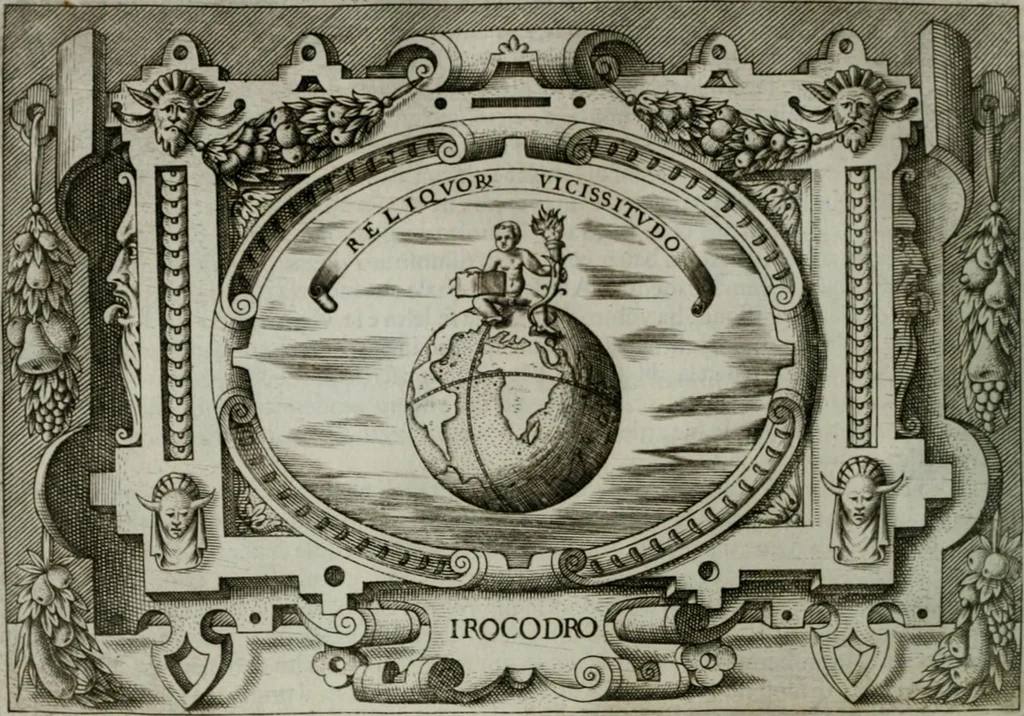 An illustration from Ragionamento di Luca Contile sopra la proprietà delle imprese con le particolari de gli academici Affidati et con le interpretationi et croniche .., 1574, leaf 163